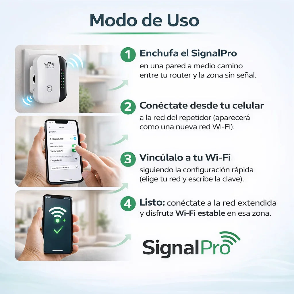 SignalPro - Amplía tu Wi-Fi y elimina cortes en toda la casa