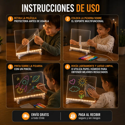 MagiLuz™ | Pizarra LED neón para niños, el regalo que usan todos los días
