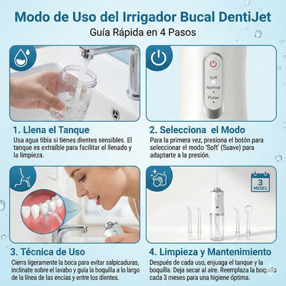 DentiJet™ - Irrigador Dental - Adiós a la comida atrapada: limpieza profunda donde el cepillo no llega