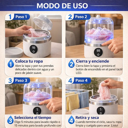 Mini Lavadora EasyWash Care® - Lava tu ropa sin esfuerzo ni agacharte