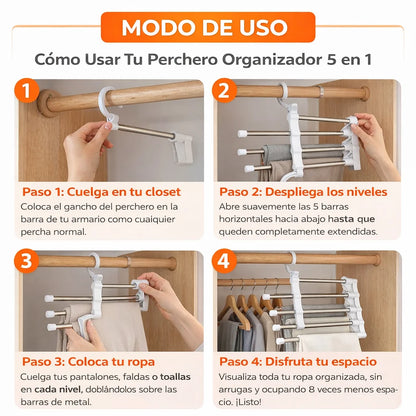 Perchero SpacePro Organizer - Multiplica el Espacio de tu Closet hasta por 9