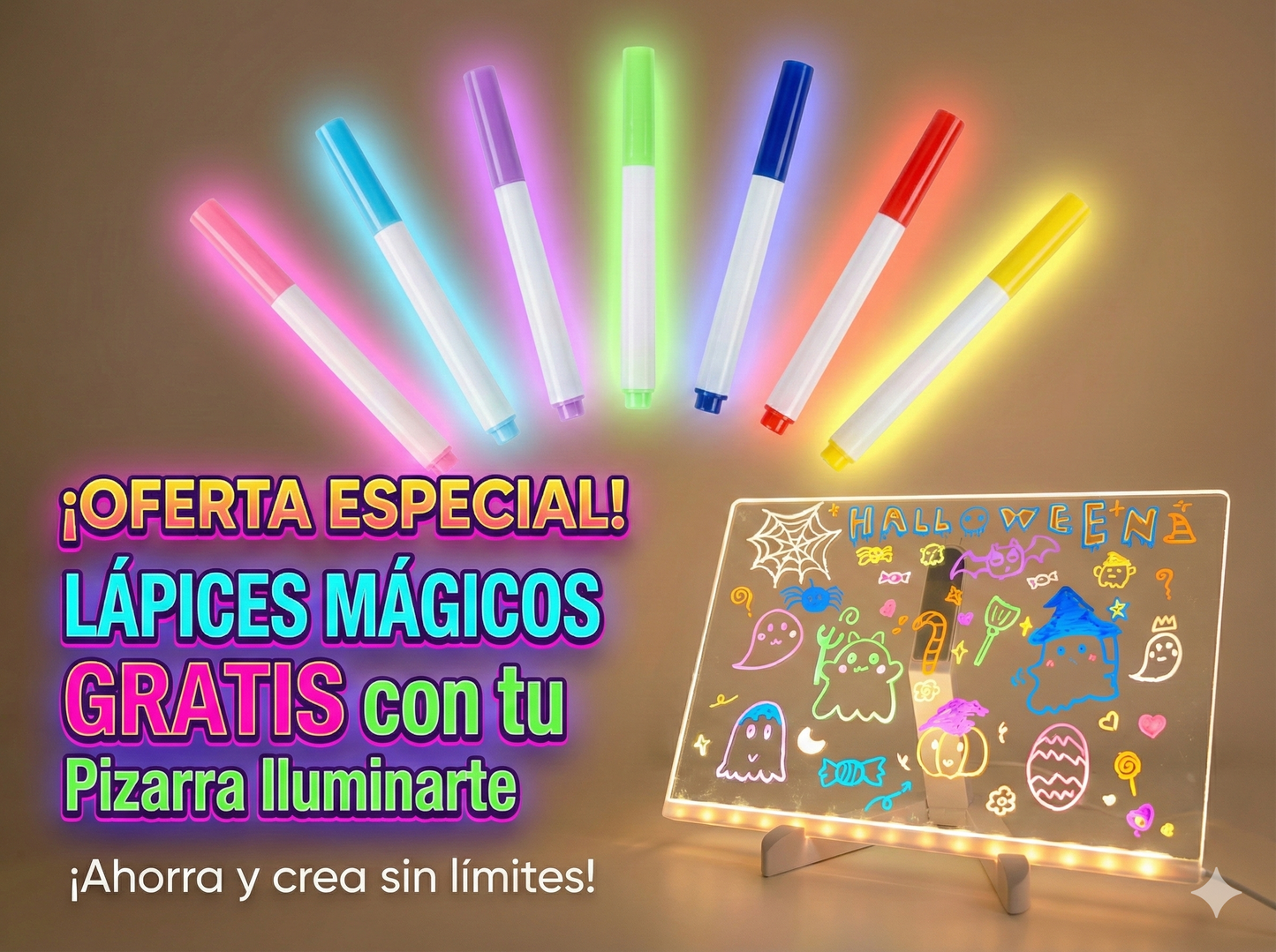 Pizarra ILUMINARTE™ - ¿El regalo que los aleja de las pantallas y los mantiene entretenidos por horas? ¡Existe y brilla! ✨