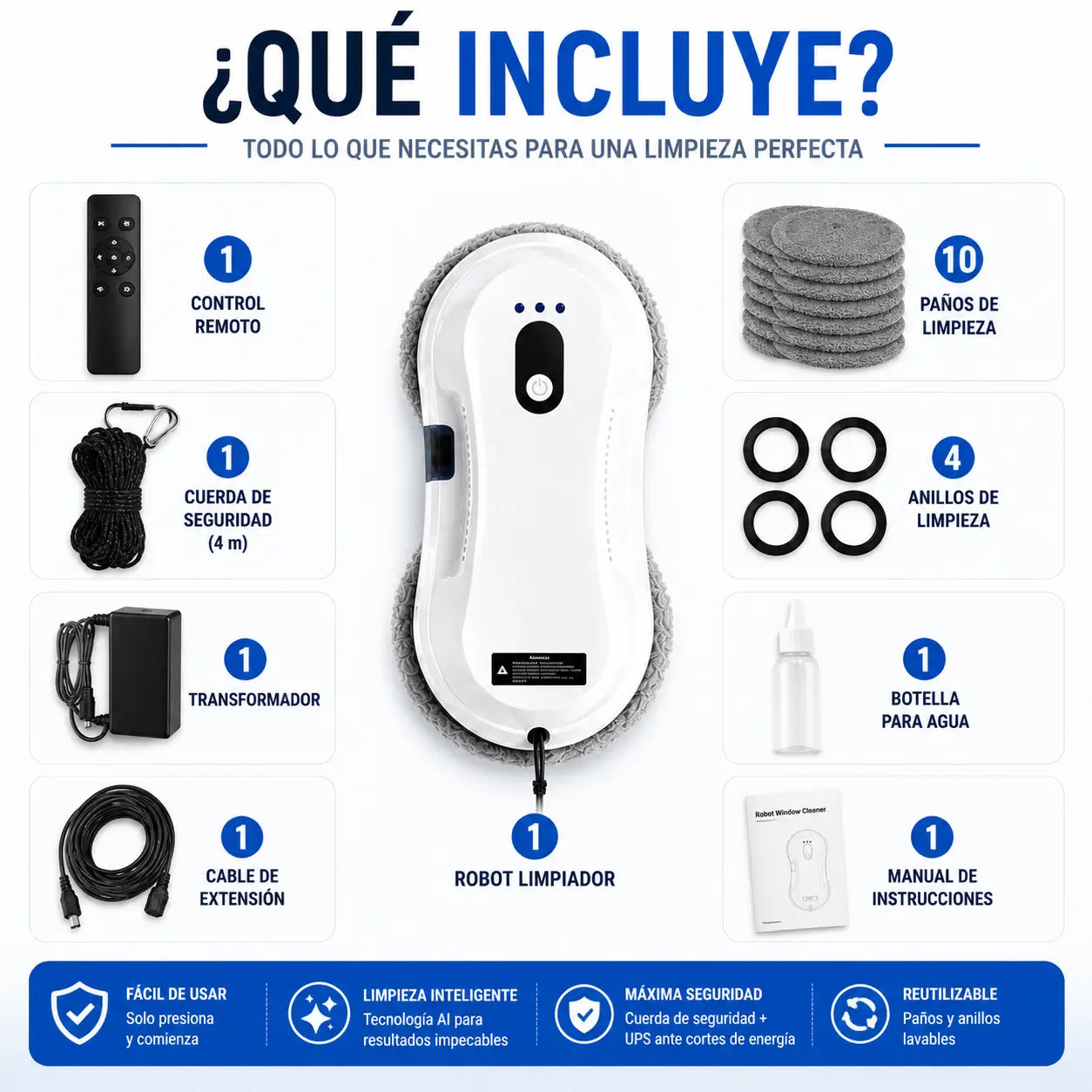 ClearBot™ – Limpia ventanas sin esfuerzo ni riesgo en altura