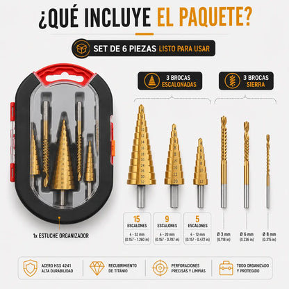 BrocaPro 360 – Olvida el resbalón: brocas escalonadas de precisión