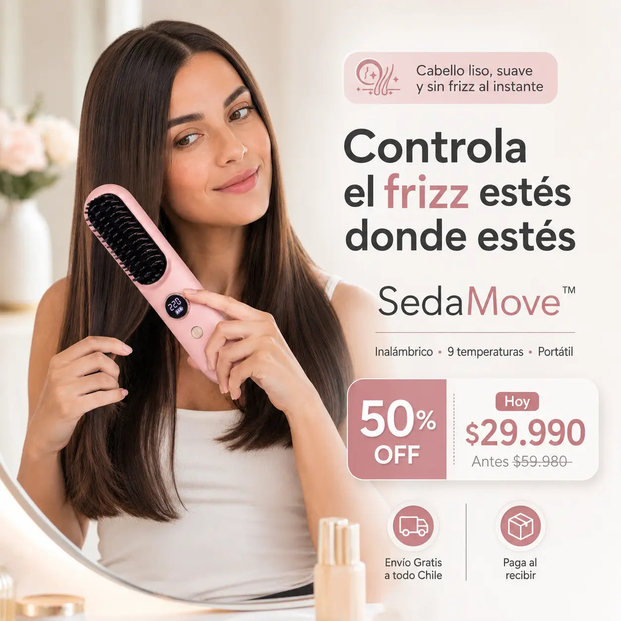 SedaMove™ - Cabello más ordenado y suave, estés donde estés