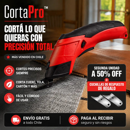 CortaPro™ | Tijera eléctrica inalámbrica para cortar tela, cuero y cartón