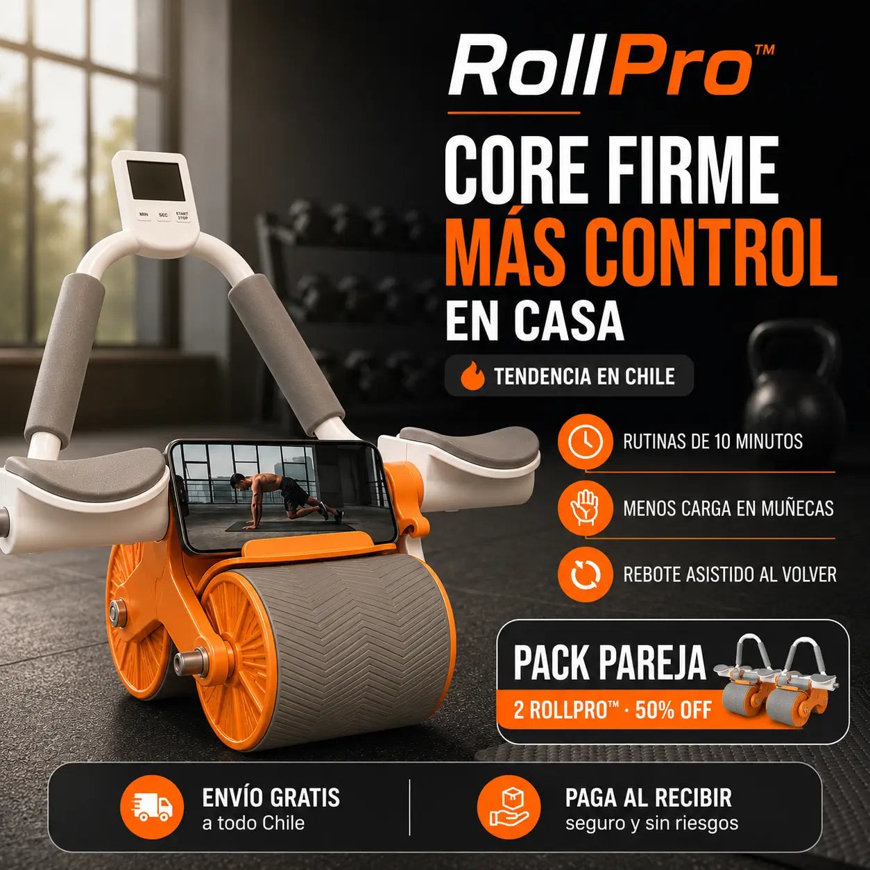RollPro™ | Entrena el core sin lesionarte gracias al soporte acolchado
