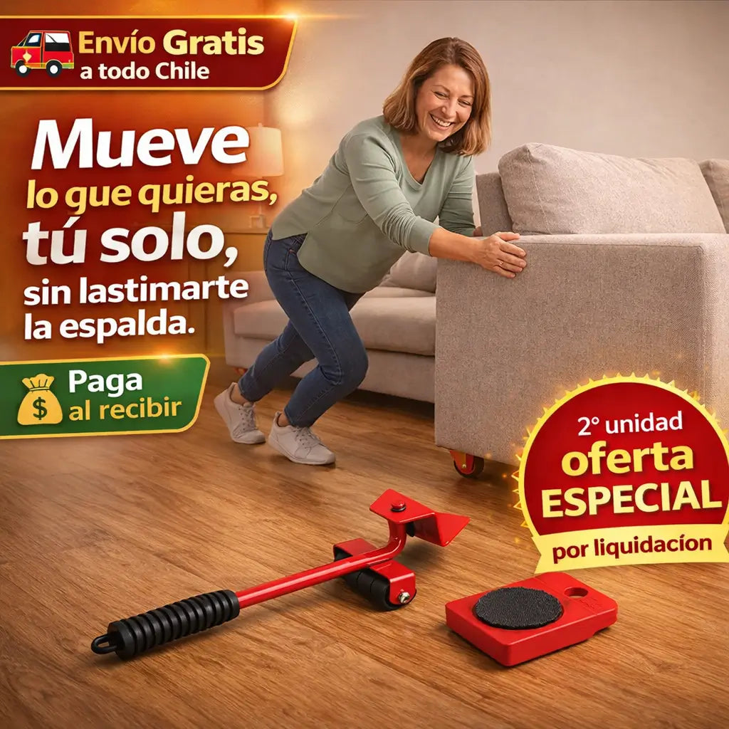 Kit Levantador MoveFlow - Levanta y desliza muebles sin esfuerzo ni dolor