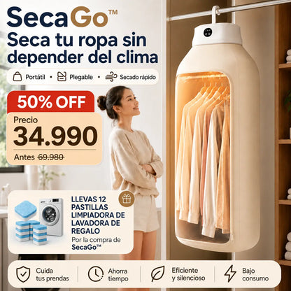 Secadora SecaGo™ - Seca tu ropa en casa, sin tendedero y sin depender del clima