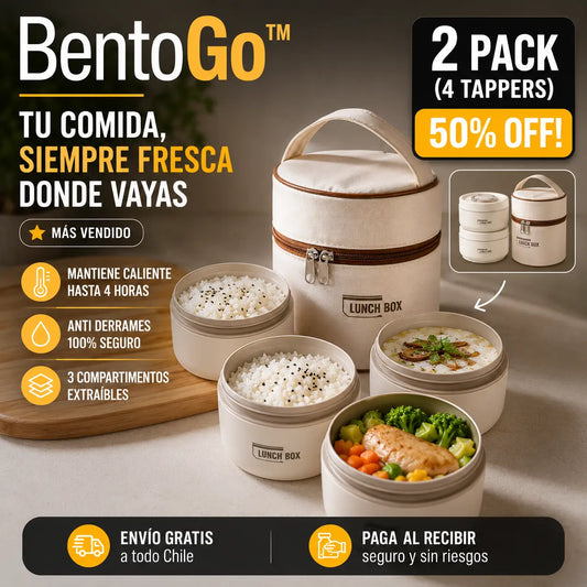BentoGo™ | Deja de llegar con la comida fría, Lonchera Bento de acero inoxidable