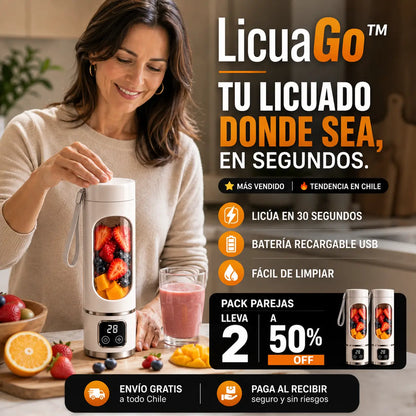 LicuaGo™ | Batidos sin enchufe: licuadora recargable USB para llevar a todas partes