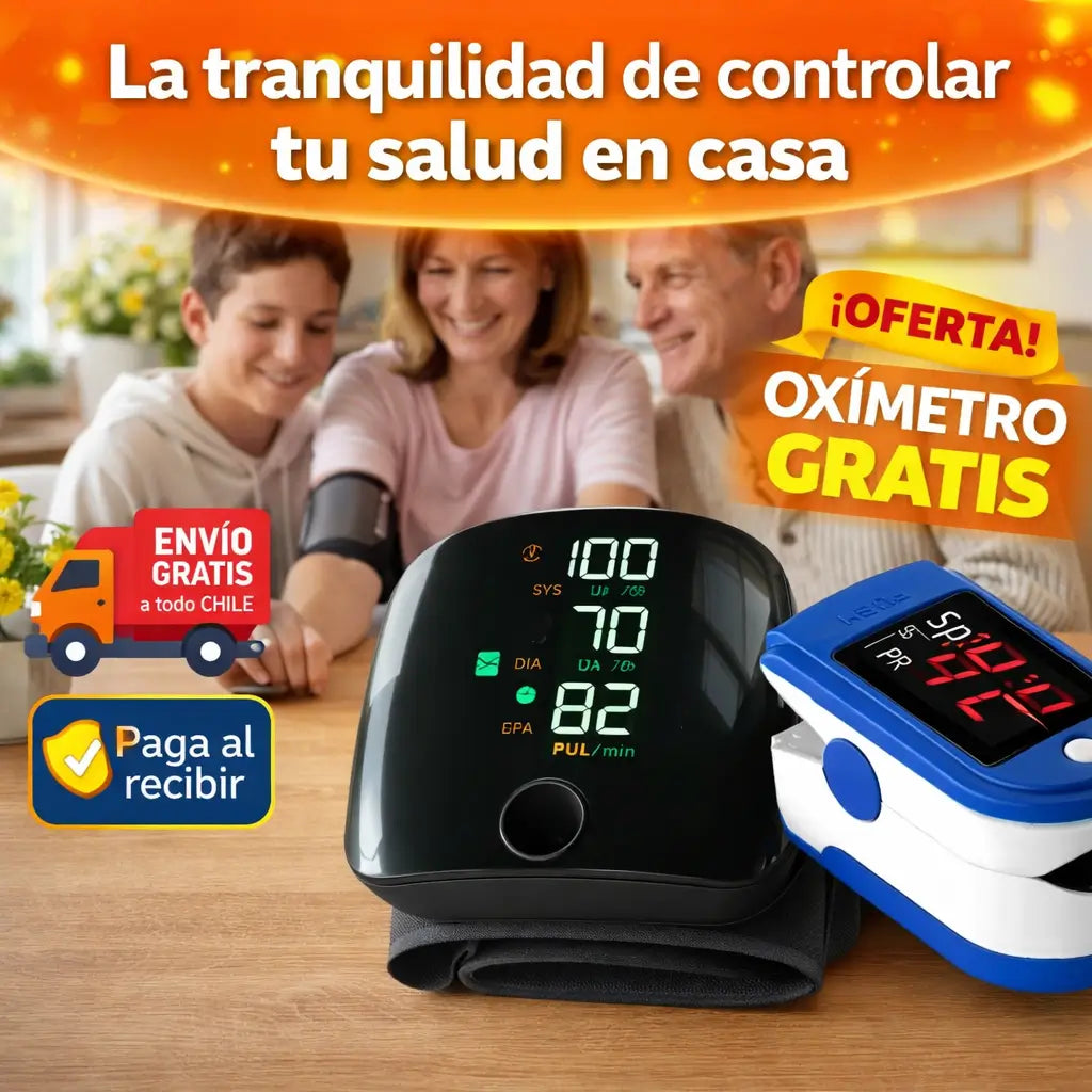 PACK FamilyCare Plus Tensiometro + Oximetro - Control profesional de presión y oxígeno para toda tu familia