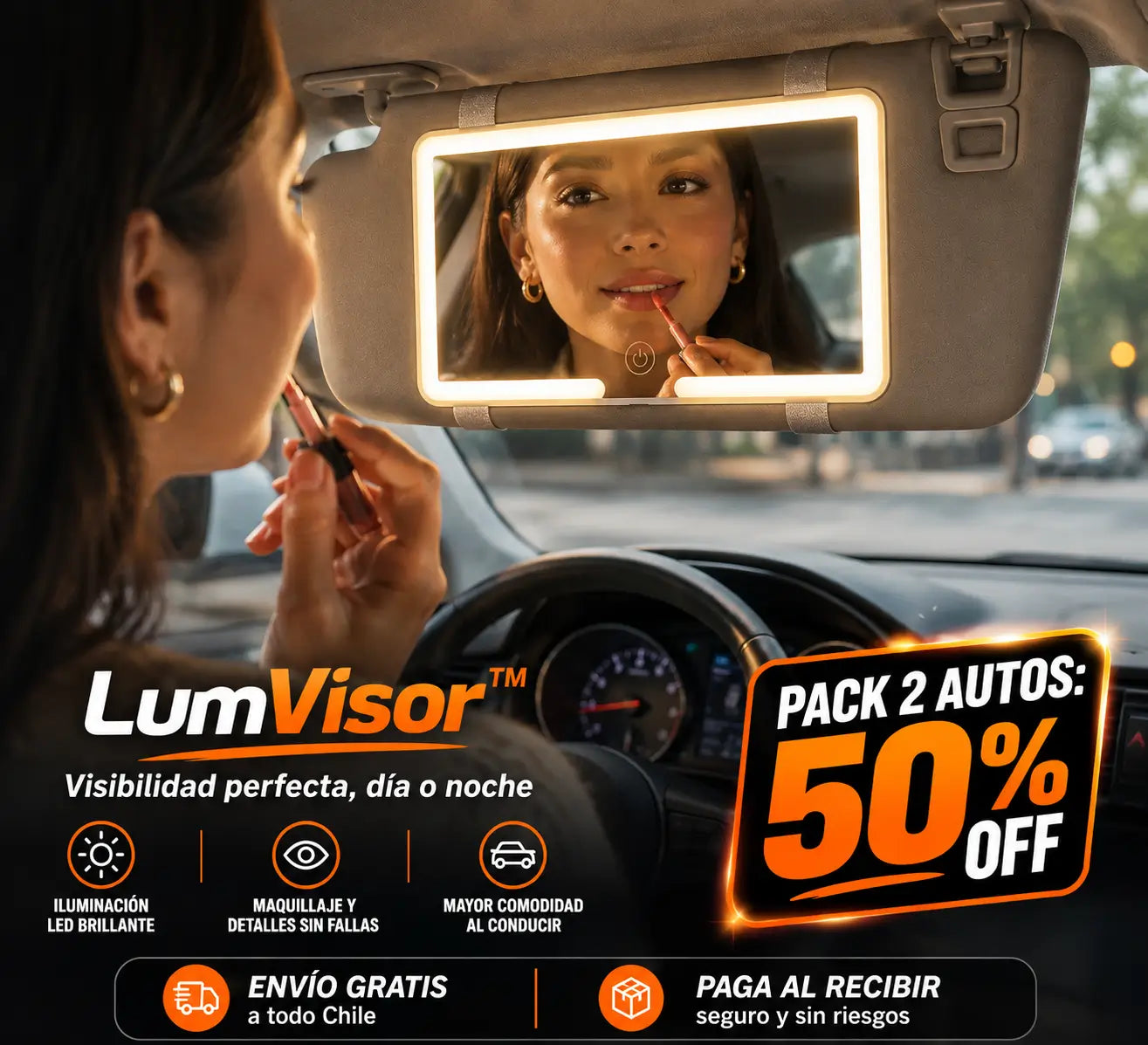 LumVisor™ – Maquíllate en el auto sin depender de la luz del día