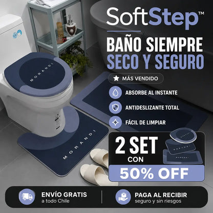 SoftStep™ | Tapetes de baño que evitan resbalones en superficies húmedas | SET 3 piezas