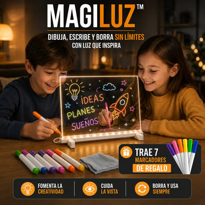 MagiLuz™ | Pizarra LED neón para niños, el regalo que usan todos los días