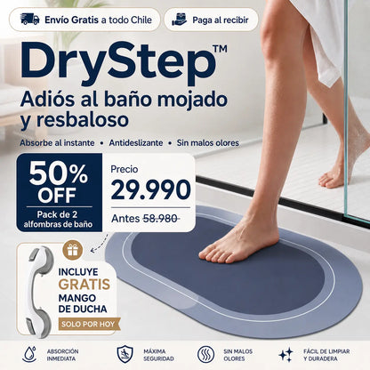 Alfombra DryStep™ — Tu baño seco y seguro desde el primer paso + Mango Ducha GRATIS