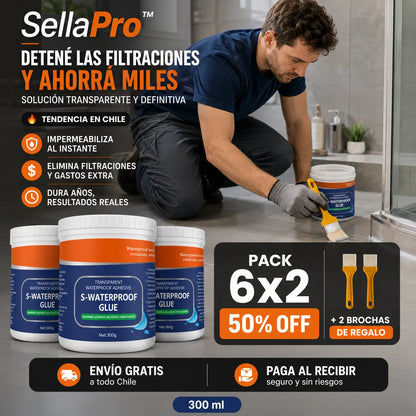 SellaPro™ | Elimina filtraciones y grietas sin llamar a un gasfiter | OFERTA 3X1