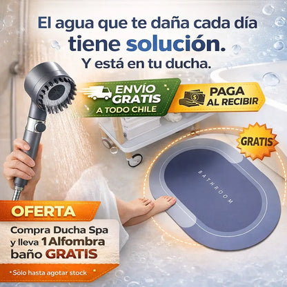Ducha AquaPure Pro - Filtra el cloro y cuida tu piel desde la primera ducha + Alfombra Baño GRATIS