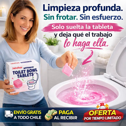 Tabletas FizzClean Limpia profundo y deja tu baño con olor fresco — sin frotar, sin esfuerzo