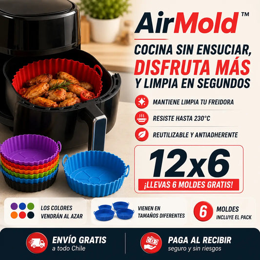 AirMold™ | Cocina más limpio y sano, set de 6 moldes | OFERTA 12x6