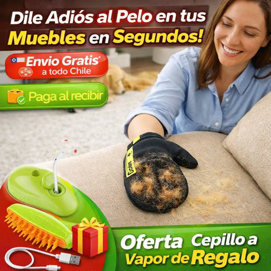Guante PetHair Eraser - Muebles Impecables sin Rollos Adhesivos ni Aspiradoras