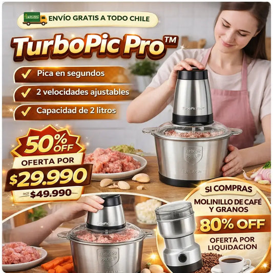Picadora TurboPic Pro™ - Pica carne, verduras y más en segundos, sin esfuerzo y con corte uniforme