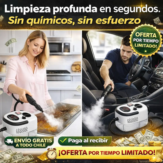 Limpiadora VaporClean Elite — Limpieza profunda al vapor para tu hogar y auto. Listo en 10 segundos.