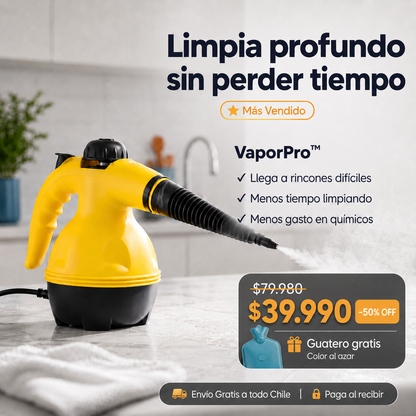 VaporPro™ Limpiadora a Vapor Portátil + Guatero de Regalo