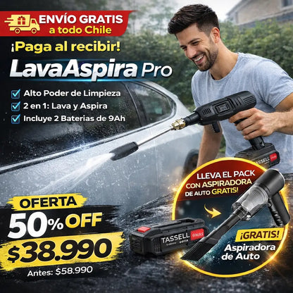 HidroLavadora LavaAspira Pro - Limpia tu auto por dentro y por fuera con un solo pack