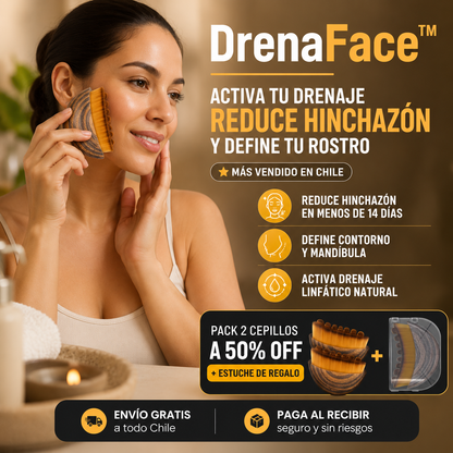 DrenaFace™ | Cepillo linfático facial para reducir hinchazón y mejorar tu brillo