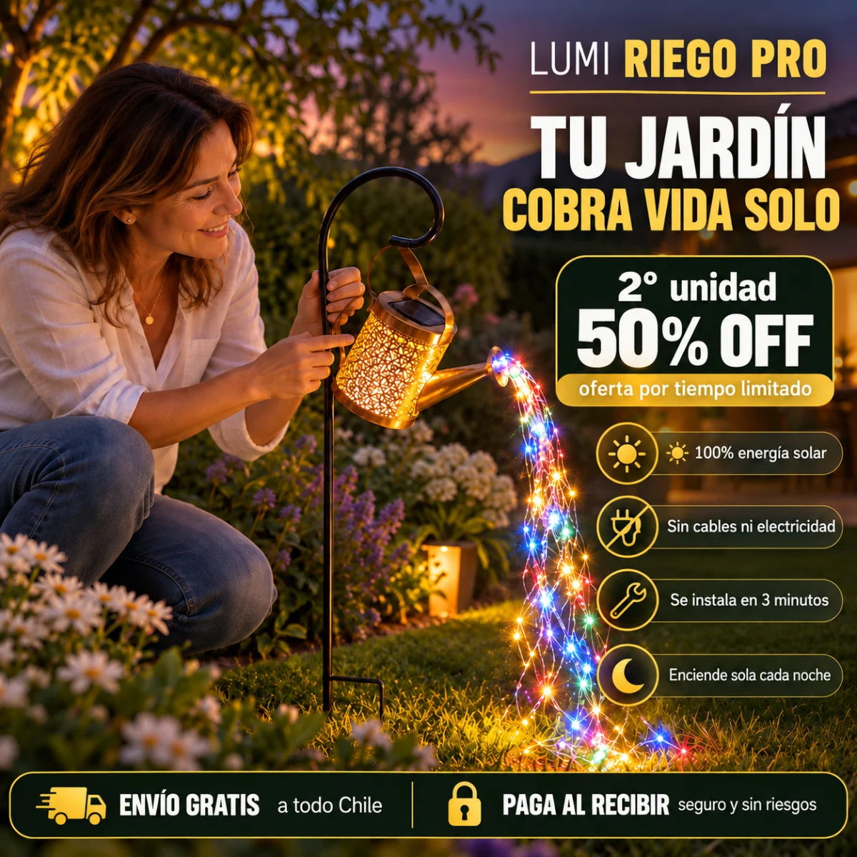 LumiRiego Pro – Tu jardin aburrido se transforma con esta regadera solar