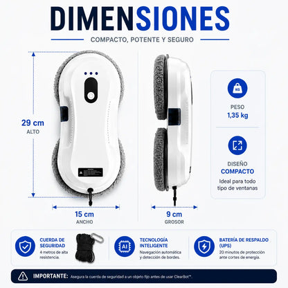 ClearBot™ – Limpia ventanas sin esfuerzo ni riesgo en altura