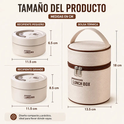 BentoGo™ | Deja de llegar con la comida fría, Lonchera Bento de acero inoxidable